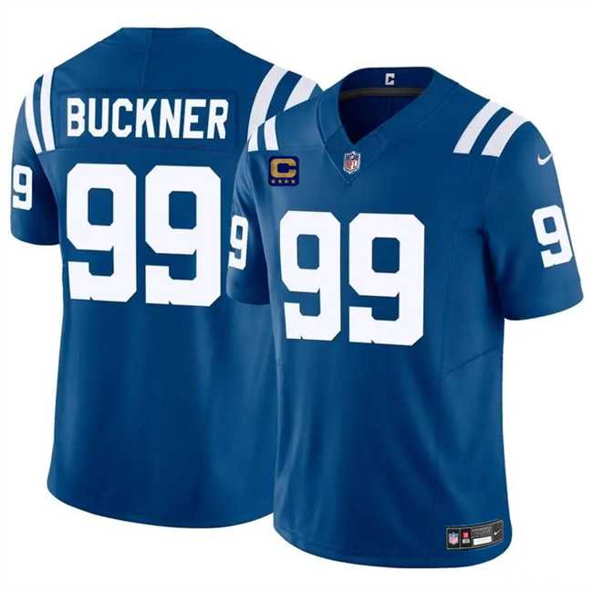 Men & Women & Youth Indianapolis Colts #99 DeForest Buckner Blue 2024 F.U.S.E. With 4-Star C Patch Vapor Limited Stitched Jersey,We sell and wholesale Men & Women & Youth Indianapolis Colts #99 DeForest Buckner Blue 2024 F.U.S.E. With 4-Star C Patch Vapor Limited Stitched Jersey on line form chian!